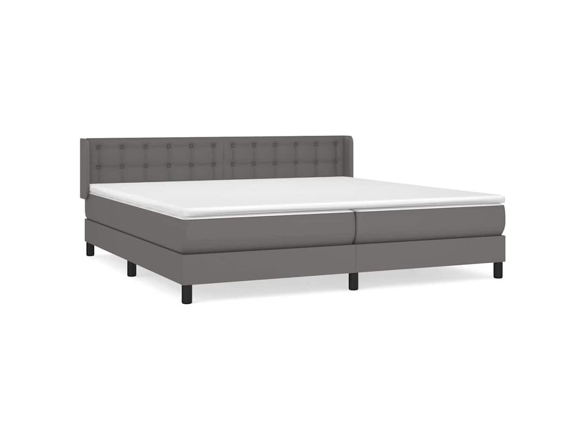 Box Spring Bed, Box Spring Beds Vidaxl Cinzeto Couro Artificial (200 X 200 Cm)