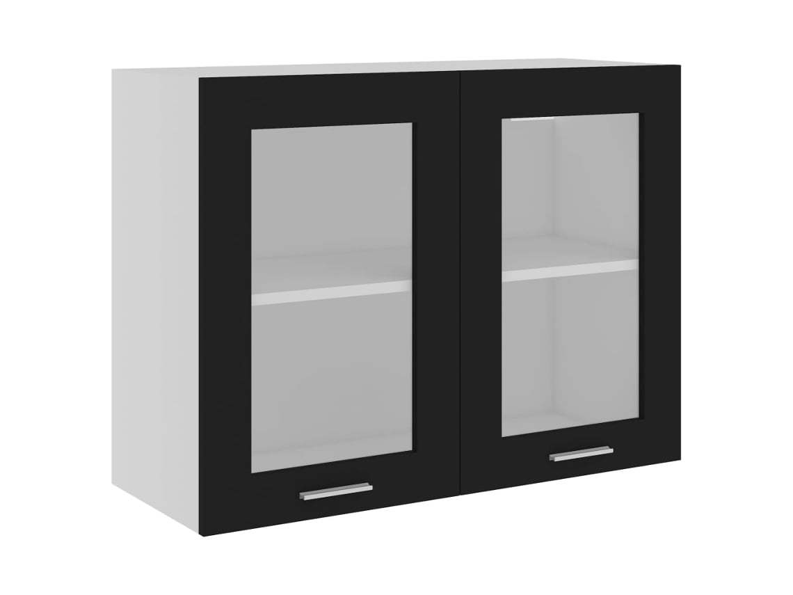 Armário de parede com vidro “lyon” 80x31x60 cm preto MAISON EXCLUSIVE