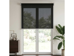 Vidaxl Persiana Rolô Externa Com Bloco De 90% Uv Preto 80 X 230 Cm