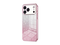 Capa Para Iphone 17 Pro - Glitter Degradê - Acabamento Eletroplaqueado