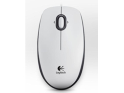 Rato LOGITECH M100 (Cabo USB - Casual - 1000dpi - Branco)