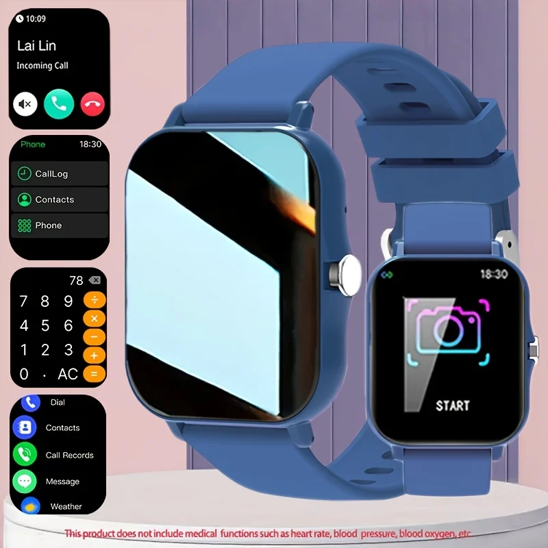 (azul) Smartwatch Unissex, Compatível Com Sistemas Ios E Android.