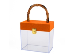Laxiscreed Vaso De Acrílico Orange Para Decoração 16,95x9,9x16,05cm