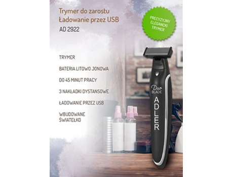 Aparador barba  50W 45min 2 laminas preto