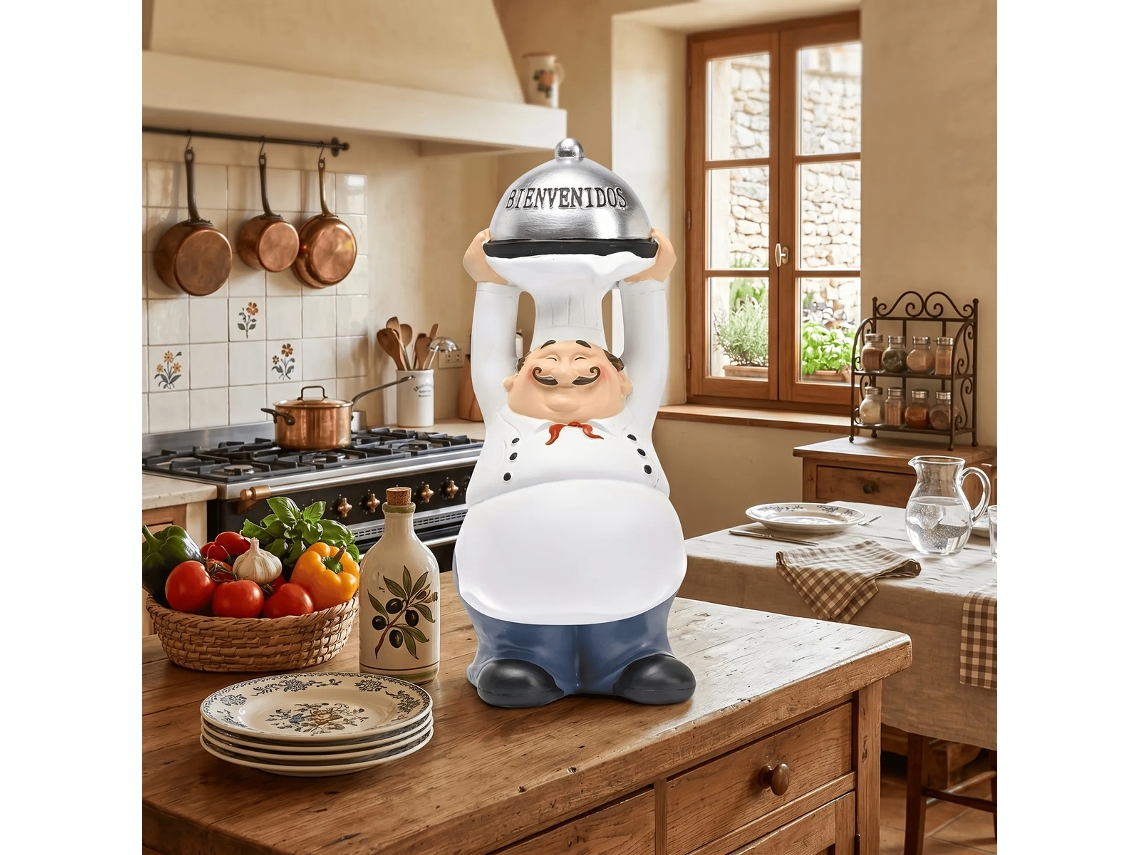 Estátua Chef Resina Decoração