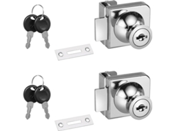 Fechadura Para Porta De Vidro Sem Furo, 2 Peças Prateadas, Liga Zinco 5 A 8 Mm, Com Chaves, Estilo C