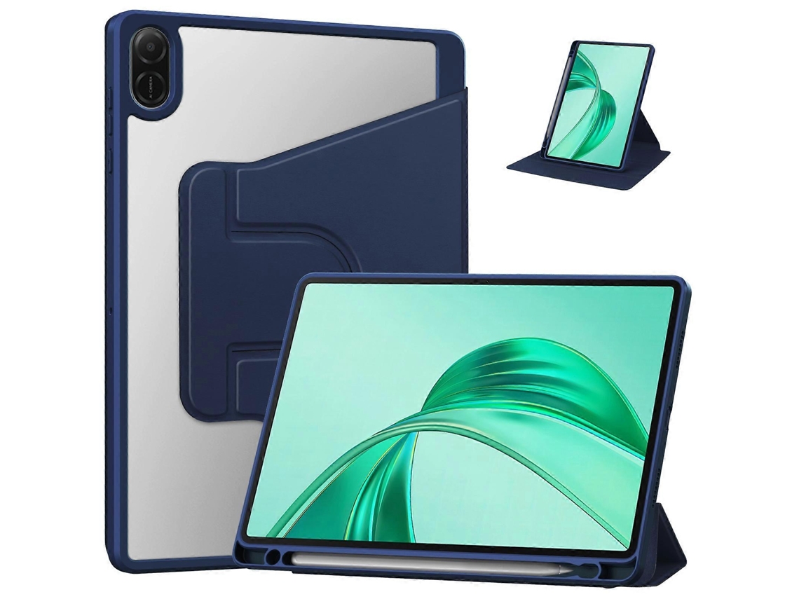 Capa De Couro Dobrável Em Três Partes Com Rotação Para Tablet Honor Pad X8a
