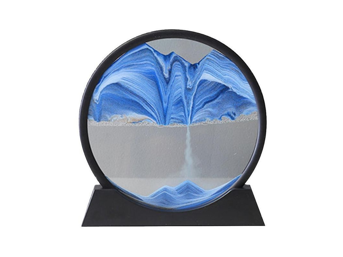 Quadro De Areia Móvel 3d Com Cenas Únicas E Efeito Relaxante - 18x19cm Azul