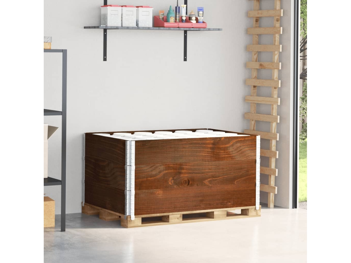 Vidaxl Colares P/ Paletes 3 Pcs 120x80cm Madeira Pinho Maciça Castanho