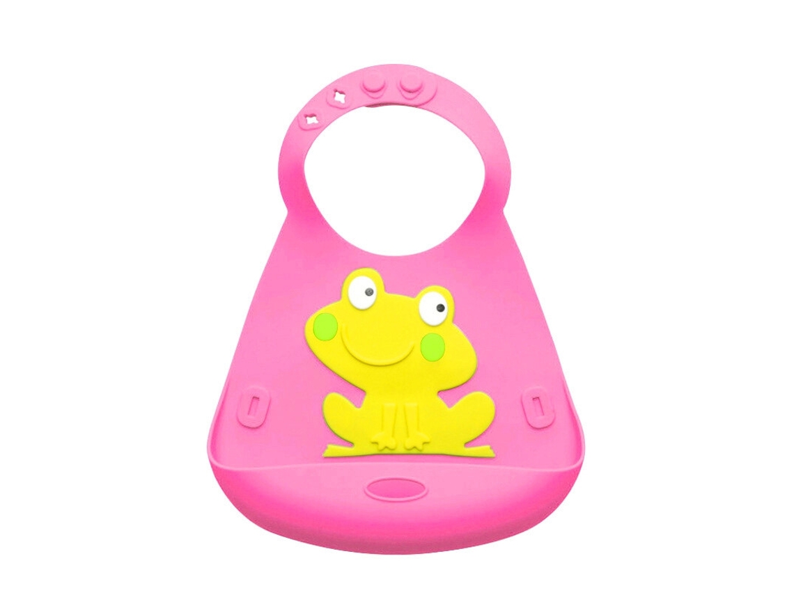 Babador De Silicone Para Bebê Com Sapo 3d, Design Moderno, Rosa SUNNY SPACES