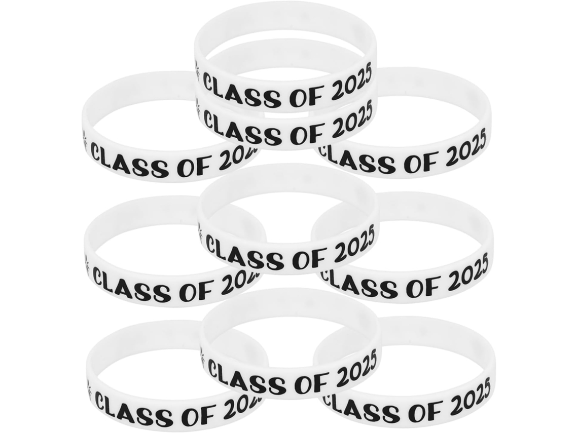 Pulseira Uonlytech Paraben para Formandos 2025, pacote com 10 unidades, design exclusivo e confortável.