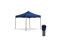 Cenador Plegable 3x3x3m  | Pergola, Carpa, Gazebo |  Acero Reforzado | Jardín, Terraza, Camping Y Playa Azul Oscuro