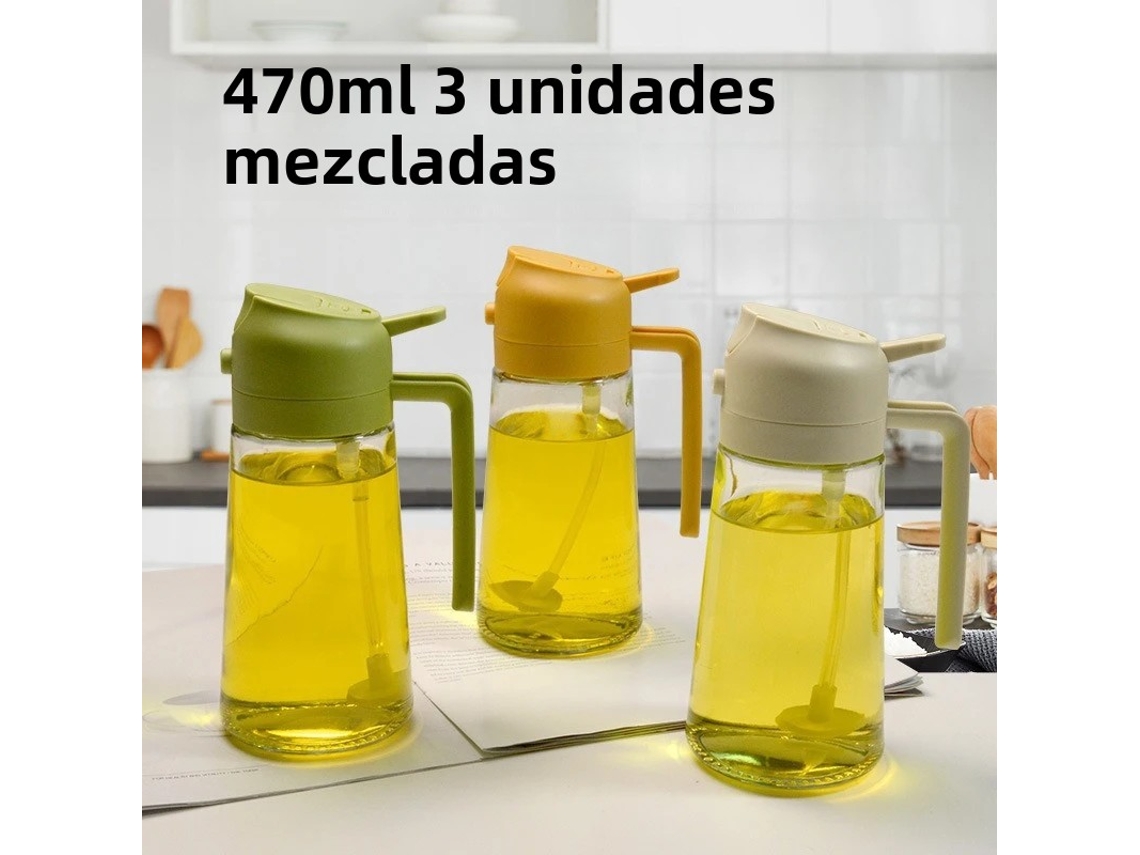 Conjunto De 3 Peças: Frascos De Spray Para Óleo De Cozinha De Dupla Função, Em Vidro Reutilizável E Ecológico.
