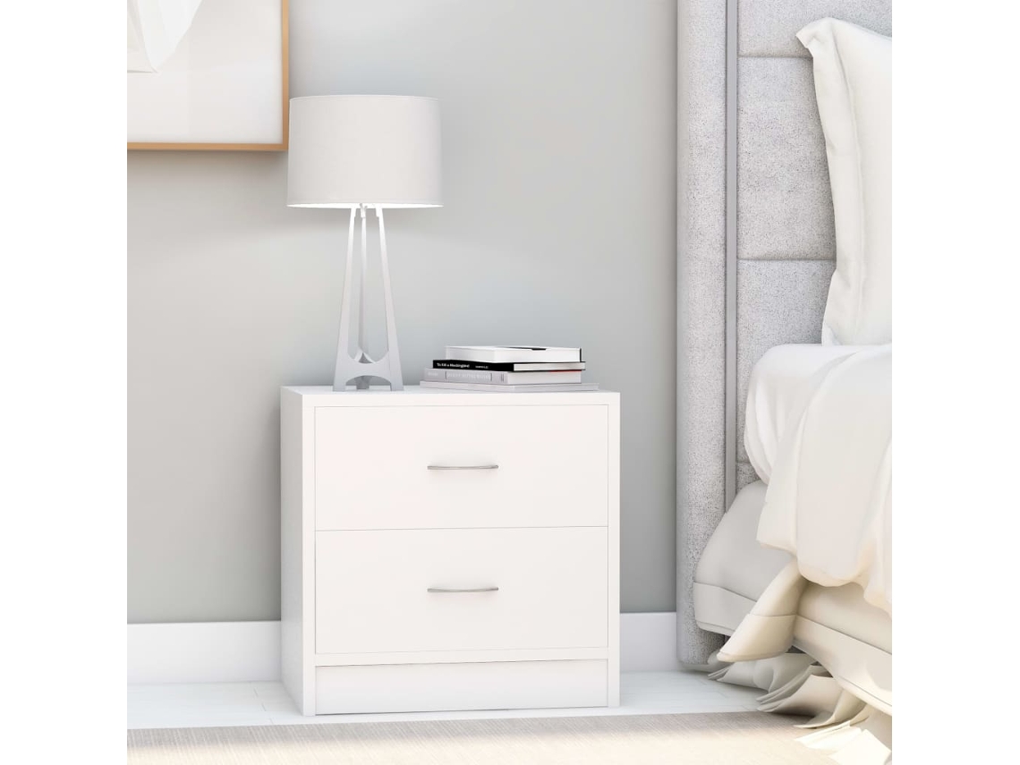 Vidaxl Mesa De Cabeceira 40x30x40 Cm Derivados De Madeira Branco