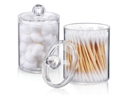 2026-2-pack Organizador De Baño Para Algodones, Cotonetes, Toallitas De Algodón Y Hilo Dental, Tarros De 10 Oz
