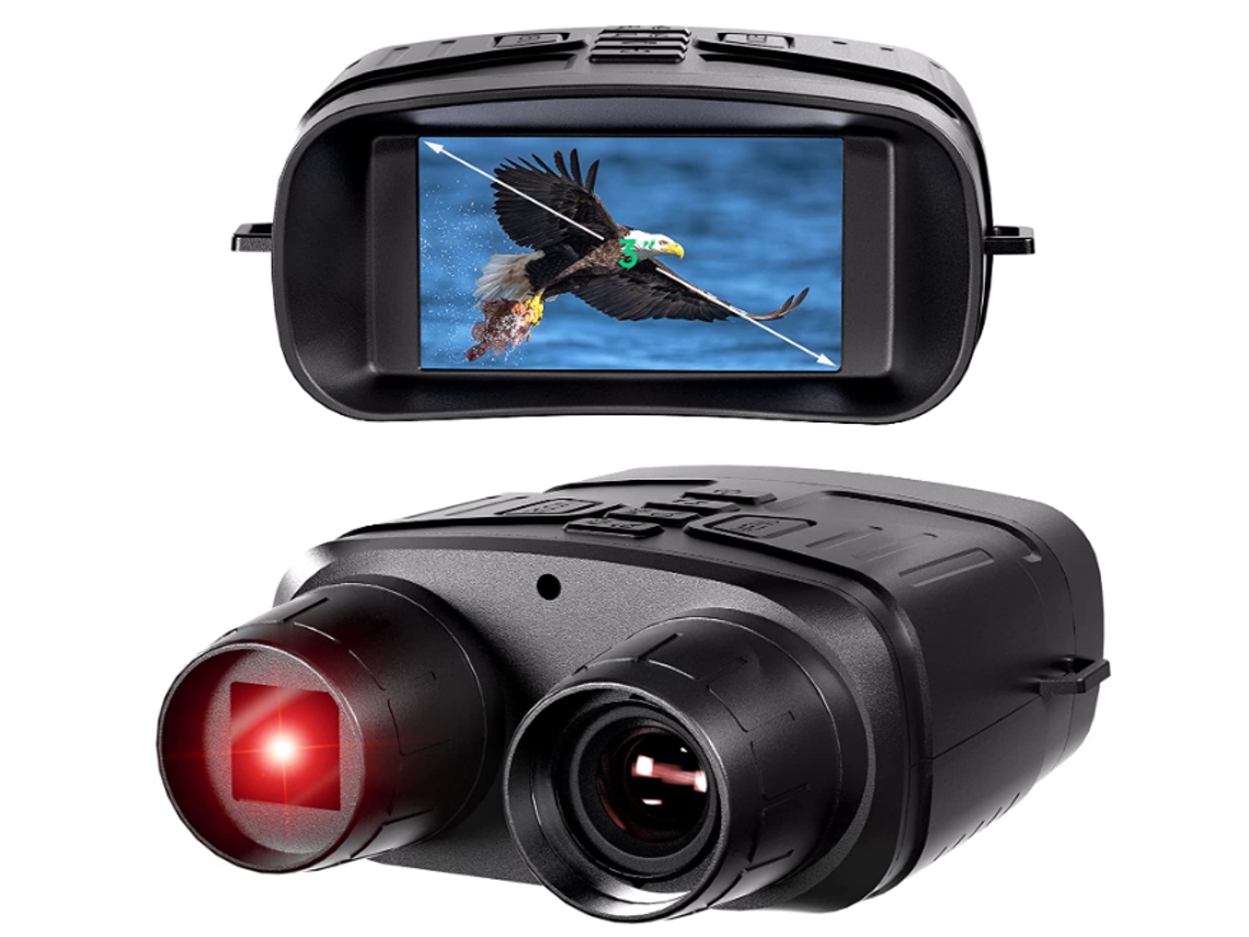 Óculos De Visão Noturna Recarregáveis Para Caça, Binóculos Infravermelhos De Visão Noturna 4k, Preto