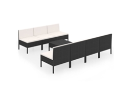 Garden Lounge Set, Garden Lounge Sets Vidaxl Preto Rattan / Vime (n/a)