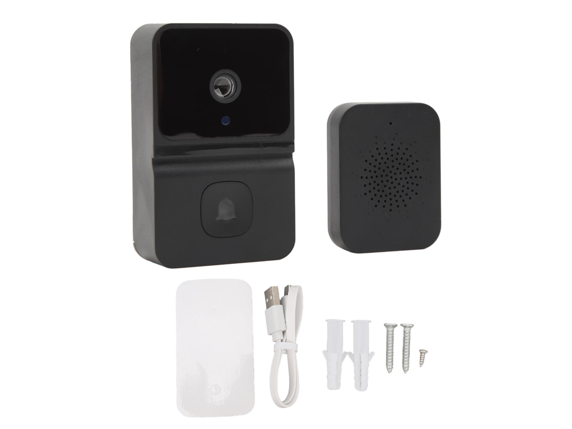 Timbre Inteligente Sem Fio 1080p Wifi Com Visão Noturna, Ângulo Amplo, Áudio Bidirecional E Câmera Para Casa