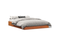 Bed Frame, Bed Frames Vidaxl Marrom Madeira De Pinho (140 X 200 Cm)