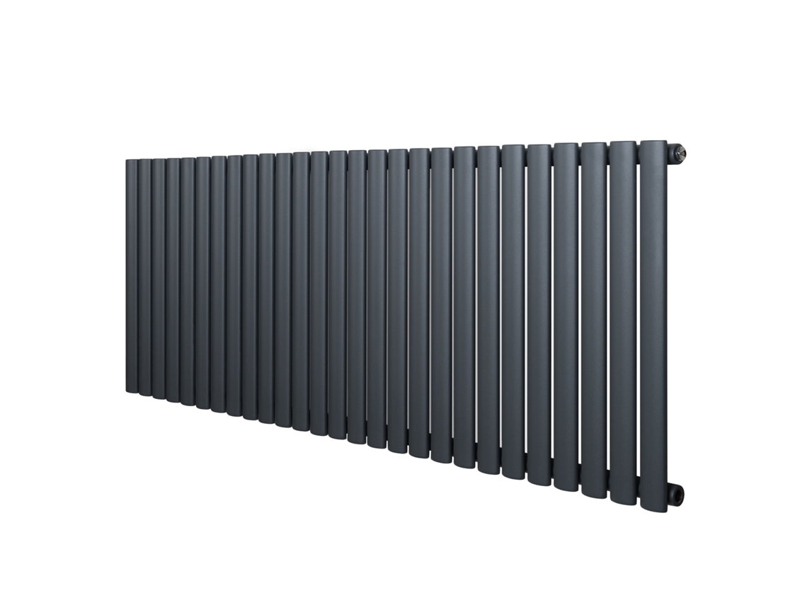 Radiador Oval De Coluna Simples 600x1620 Mm - Cinza Antracite | Aço Carbono, 1.5 Mm, 1541 W | Design Elegante | Alta