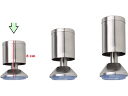 Pés Para Móveis, 4 Peças, Em Aço Inoxidável, 8 Cm, Ajustáveis, Para Mesas, Sofás, Armários