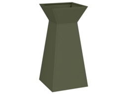 Conjunto 1 Vaso De Jardim Vidaxl Verde-azeitona Aço (35 X 35 X 73 Cm)