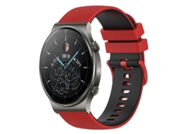 Pulseira De Silicone Quadriculada Bicolor De 22 Mm Para Huawei Gt2 Pro