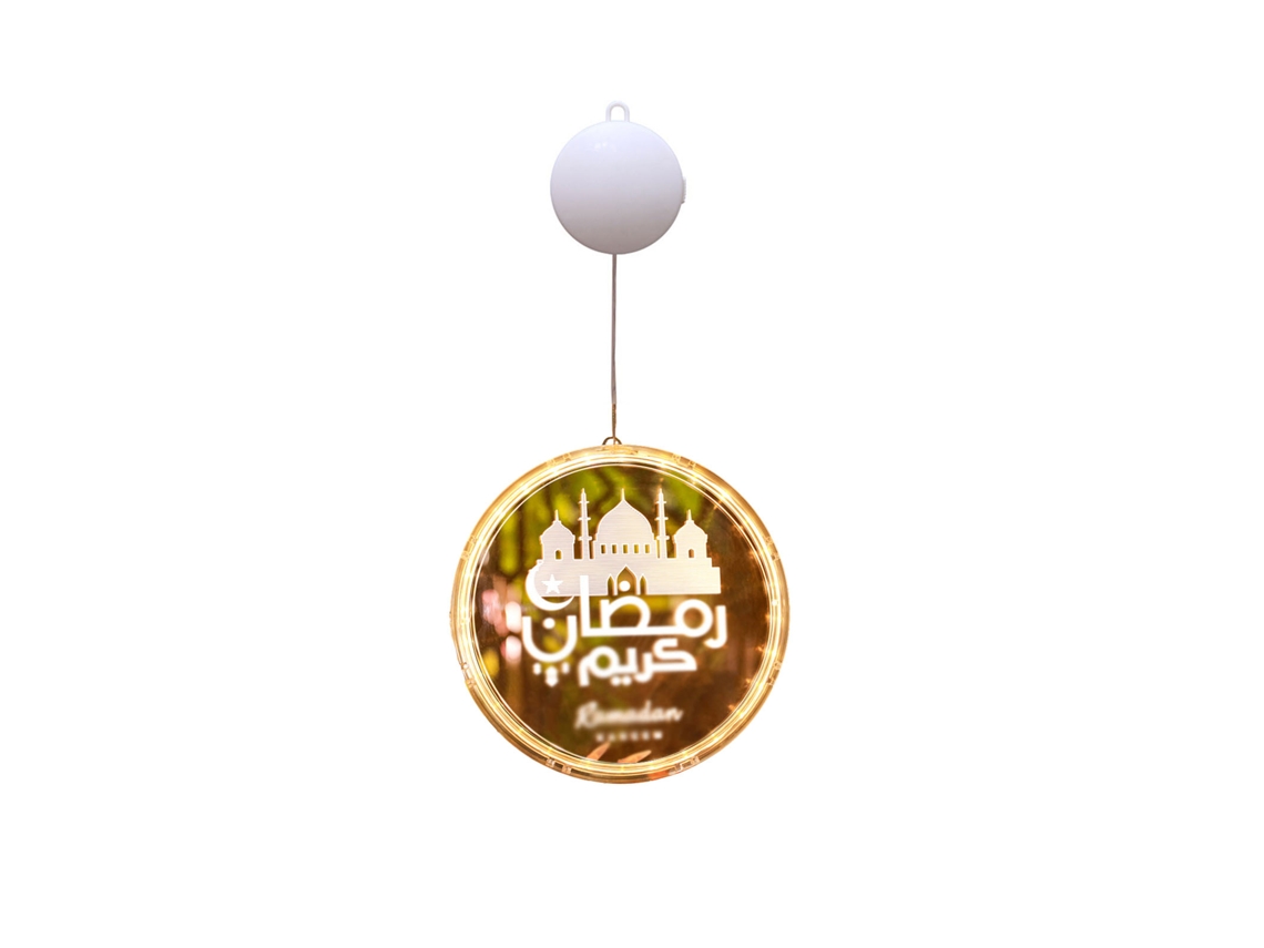 Laxiscreed Casti Disc Pendente Led 24cm Para Decoração Ramadan Em Branco Quente