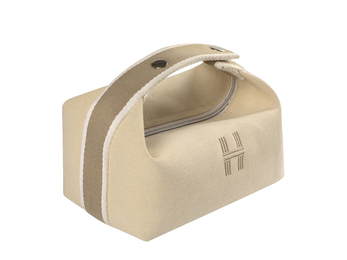 Bolsa de Maquilhagem Tipo Caixa Grande Capacidade Impermeável e À Prova de Poeira Tecido Twill RNEMITERY