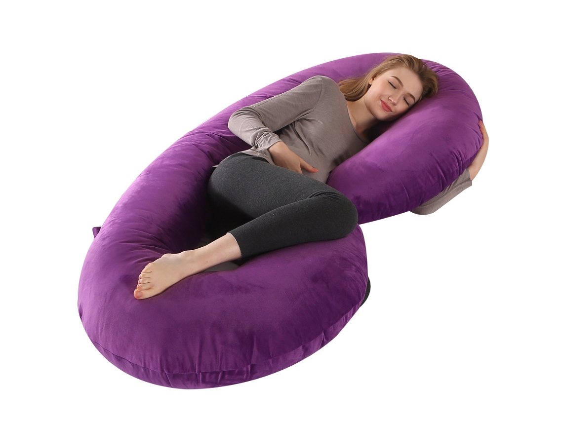 Almofada para Grávidas, Almofada de Amamentação, Alivia nas Costas, Pescoço e Dor Lombar Durante a Gravidez SPQMENT (140x70cm roxo Escuro)
