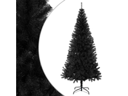 Vidaxl Árvore De Natal Artificial Com Suporte 210 Cm Pvc Preto