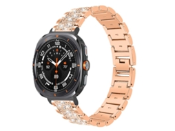 Bracelete para Samsung Galaxy Watch Ultra Aço Inoxidável com Joias de Diamante Ouro Rosa XIAOMOYU (47mm)