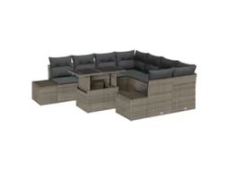 Conjunto 9 Conjunto De Sofá De Jardim Vidaxl Cinzento Vime Pe (100 X 55 X 73 Cm)