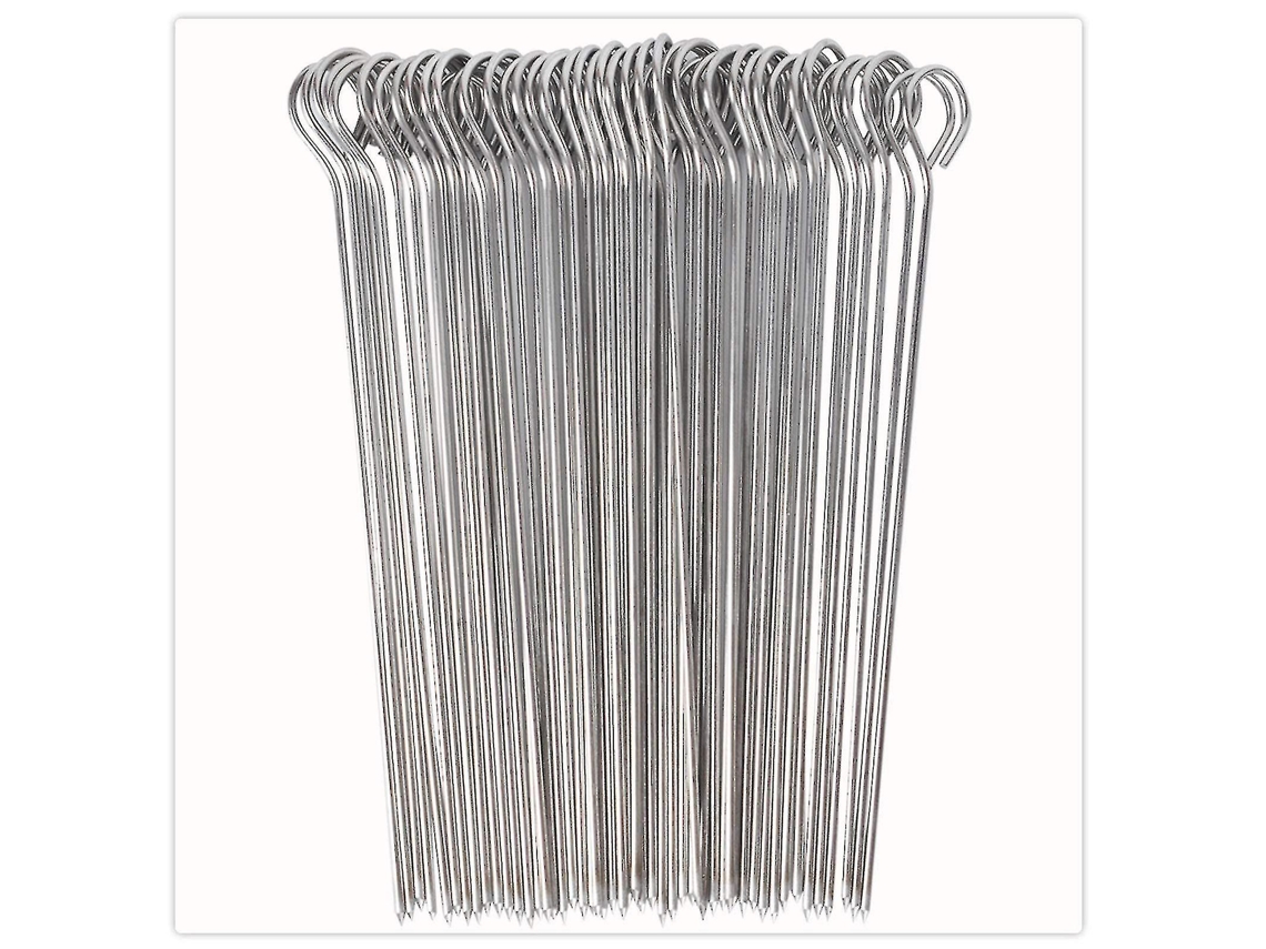 50 Espetos de Metal para Churrasco, Aço Inoxidável, 20 Cm, Reutilizáveis, para Kebab e Assado