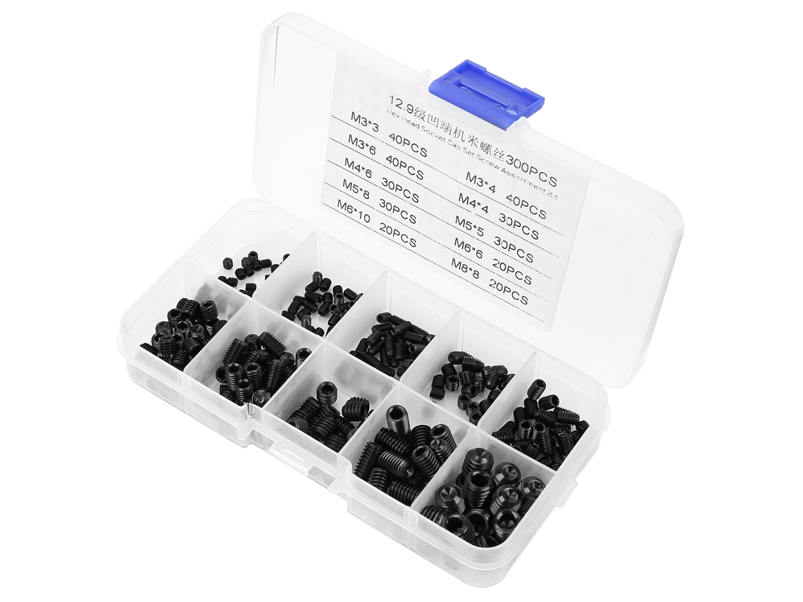 Kit de parafusadores Allen Press M3/M4/M5/M6/M8, 300 peças com caixa, aço