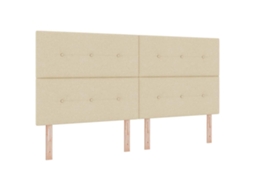 Cabeceira | Painel De Cama Ajustável Em Altura Com Cabeceira Creme 200 Cm Tecido