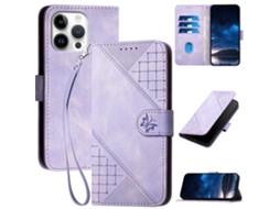 Capa Em Couro Pu Para Apple Iphone 16 Pro Max - Roxo Claro