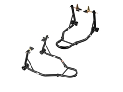 Elevador de Cavalete para Motocicleta, Capacidade 500 Kg, Suporte Garfo Duplo Roda Dianteira, Compatível com Yamaha, Honda, Kawasaki e Suzuki, Preto