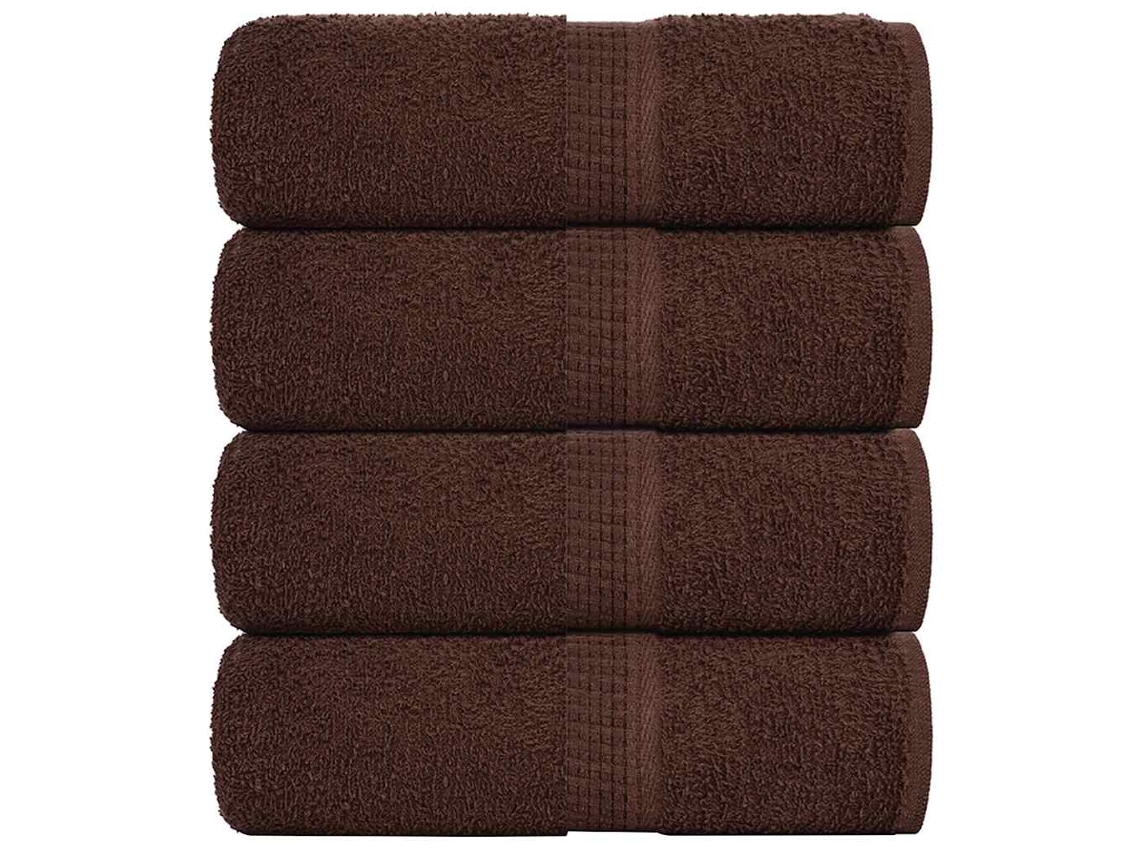 Vidaxl Toalhas De Rosto Frogn 4 Peças Marrom 30x30 Cm 360 G/m²