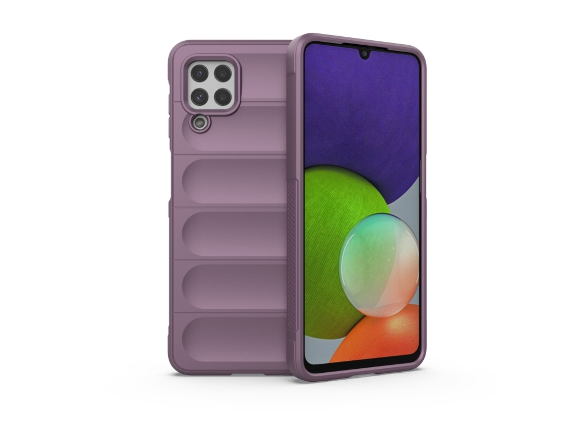 Capa Halinuia Para Samsung Galaxy A22 4g/m32 Magic Shield Tpu Flanela Roxa (proteção Integral, Interior Em Flanela)
