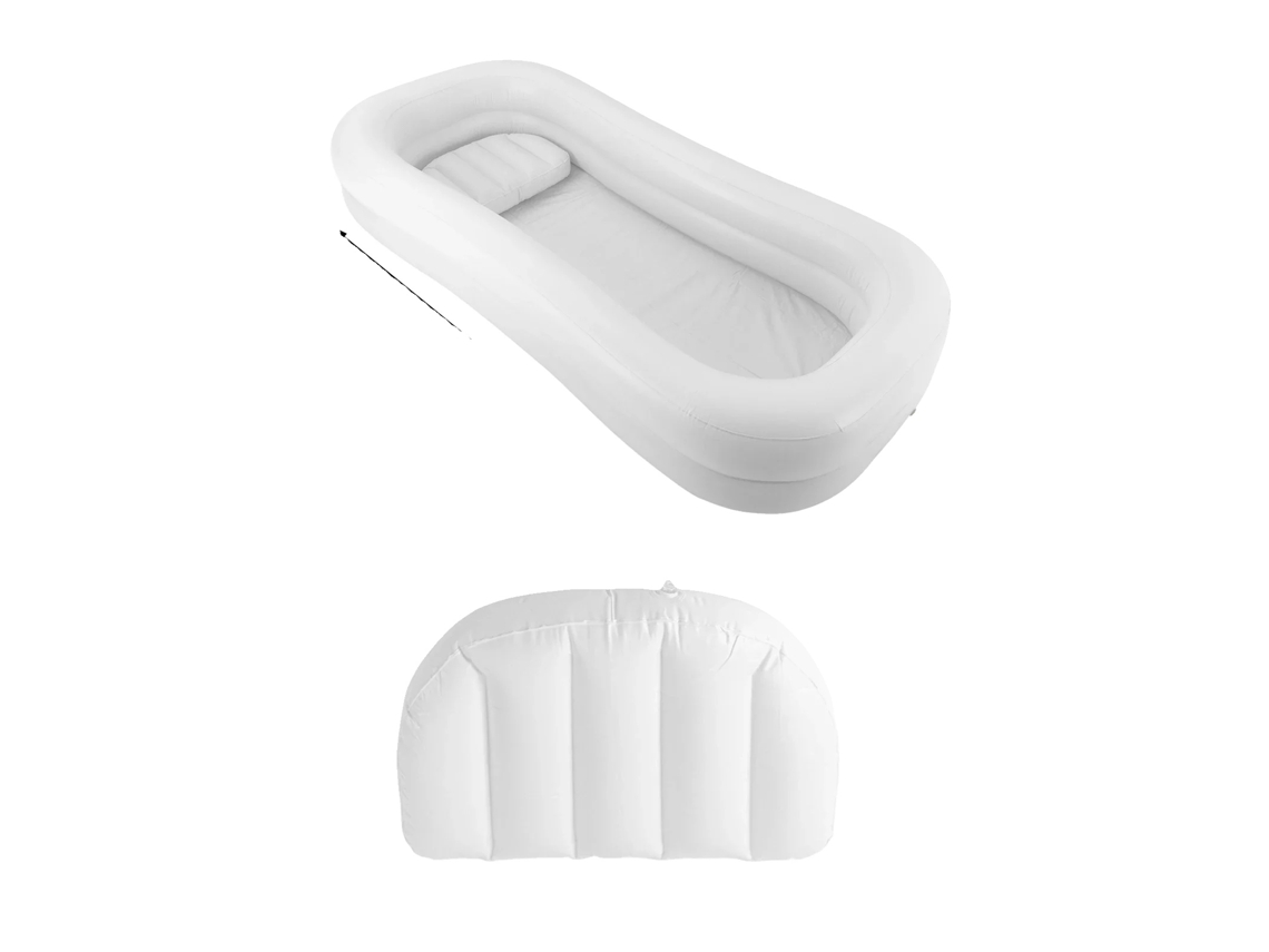 Sistema De Chuveiro, Banheira Inflável, Travesseiros De Conforto, Branco