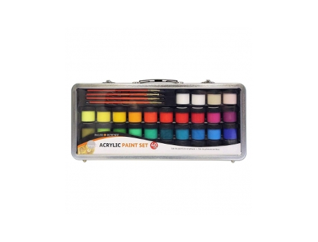 Conjunto de Tinta Acrílica Caixa Transparente 34X18 Ml