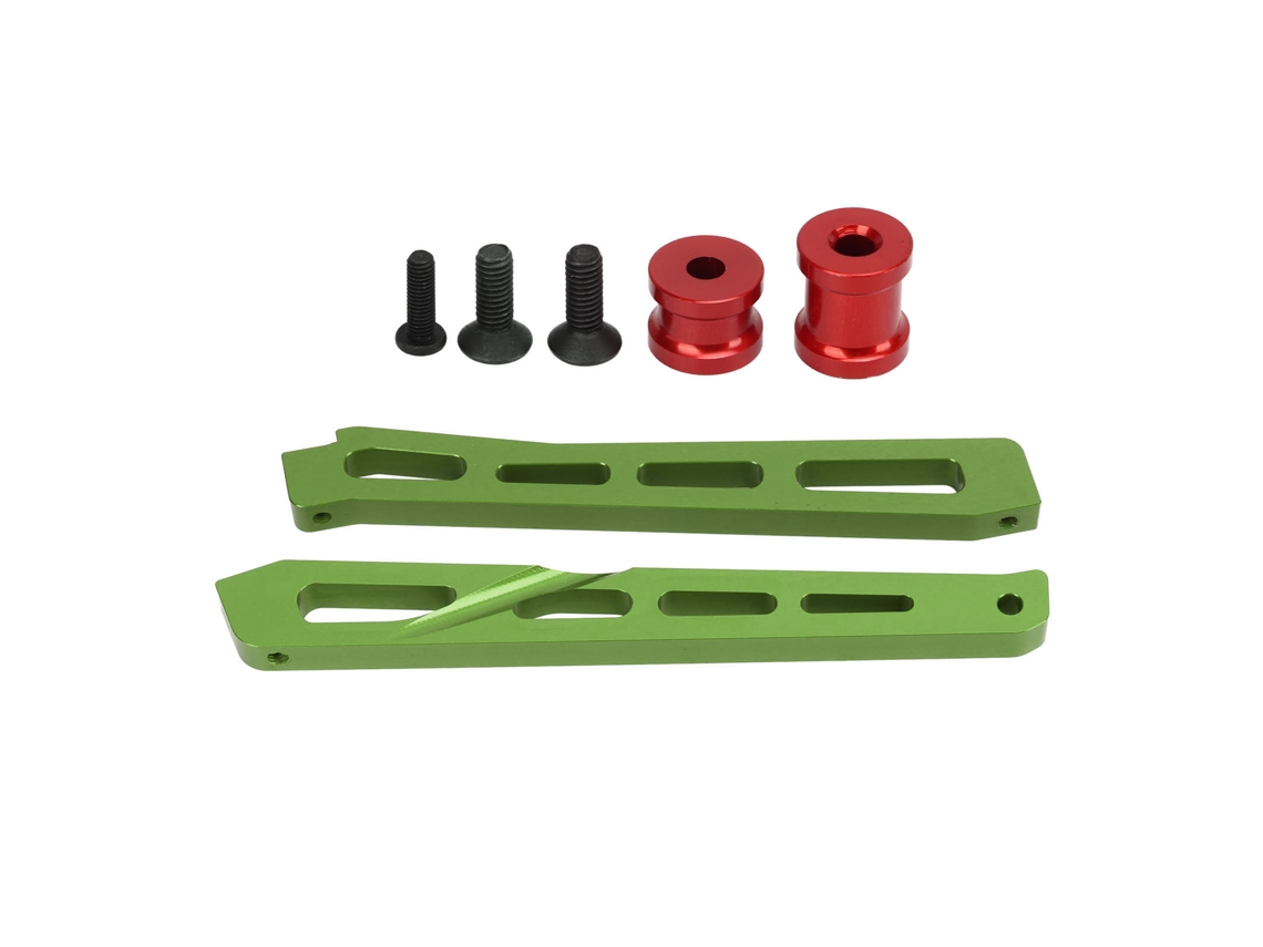 Mali suporte de Chassi Dianteiro e Traseiro de Metal para Carro Rc Arrma 1/7 1/8 em Liga de Alumínio Verde