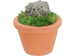 Planta Artificial Cristal Calcopirita Natural Estatueta Decorativa Bonsai Prateleira Interiores Ornamento Vaso GOKOCO