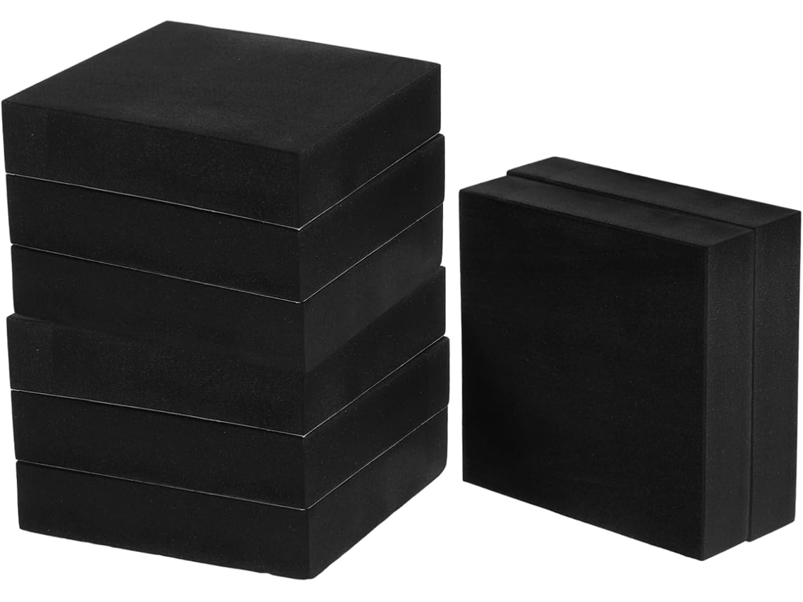 Aboofan 8 Peças De Folhas Autoadesivas Espuma Eva Com Absorção Impacto Para Móveis E Vãos Batentes Portas, Pretas