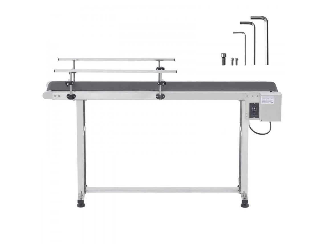Transportador Motorizado Em Inox 1498x398 Mm Com Correia Em Pvc Antiestática E Velocidade Ajustável Tekmaquinas