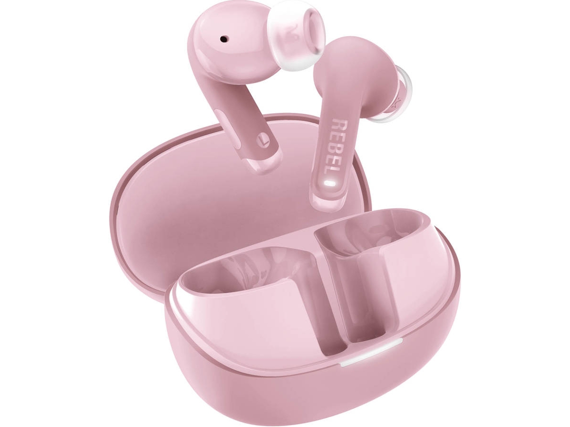 Auriculares Bluetooth FRESH 'N REBEL Twins Fuse 2 - Pastel Pink (In Ear - Microfone - Rosa)