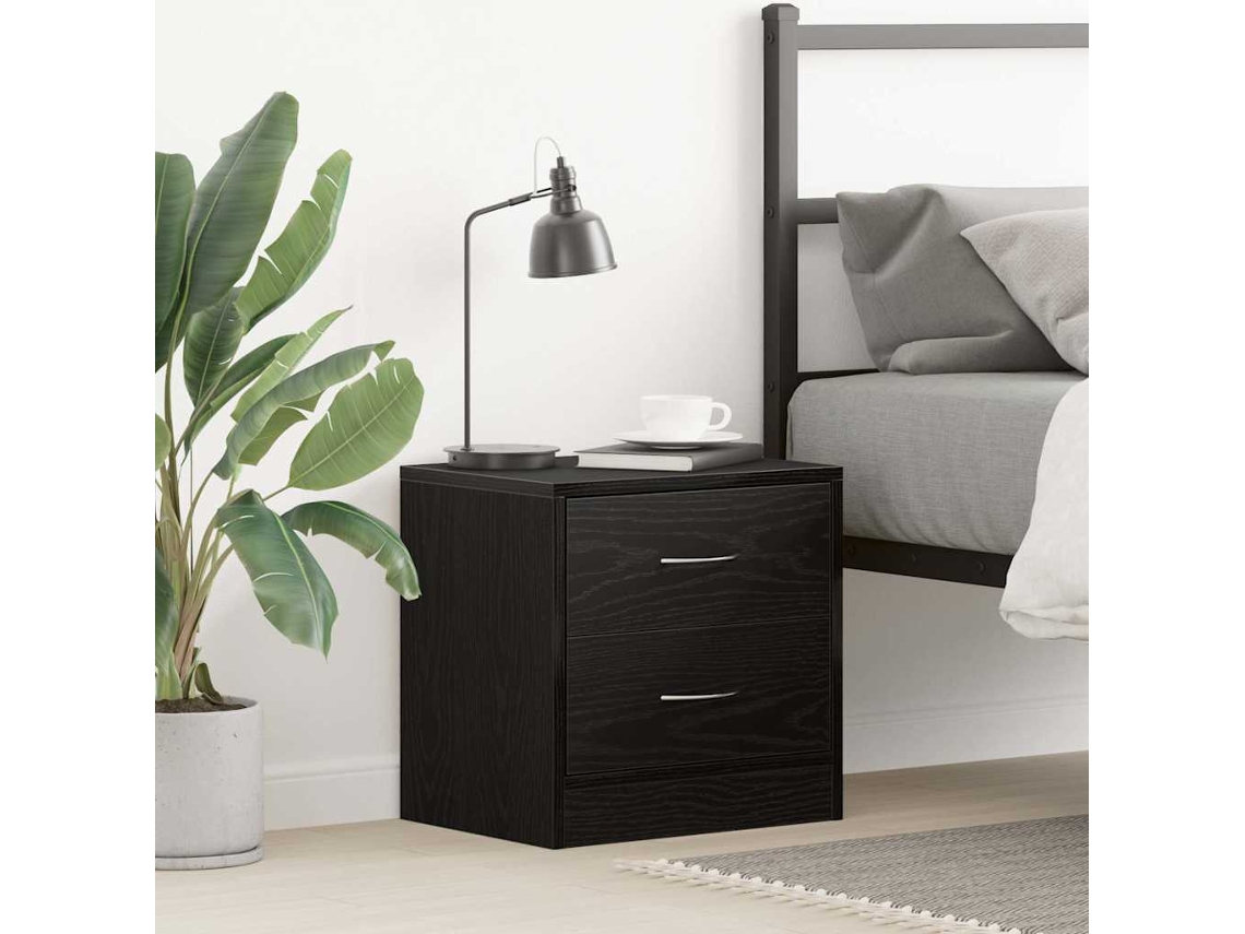 Vidaxl Mesa De Cabeceira 40x30x40 Cm Deriv. De Madeira Carvalho Preto