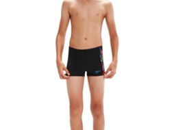 Boxer de Natação Digital Panel Preto 9-10 Years Rapazspeedo