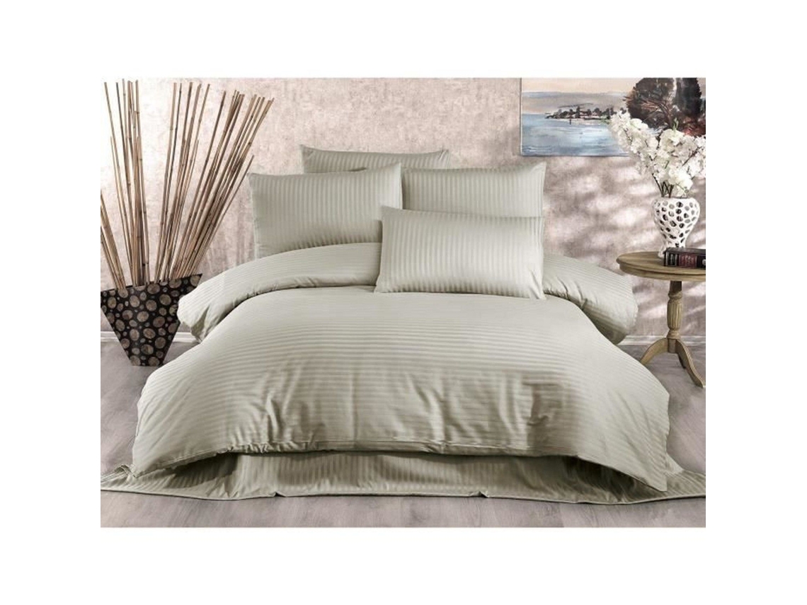Juego De Cama 70% Poliéster - Funda Nórdica 220 X 240 + 2 Fundas De Almohada 60 X 60 - Capuchino